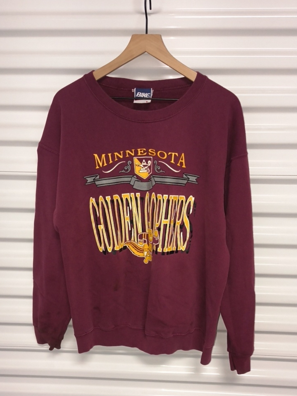 Vtg Bike Minnesota Gophers Screenprinted Logo Long Sleeve Men's Sweatshirt L